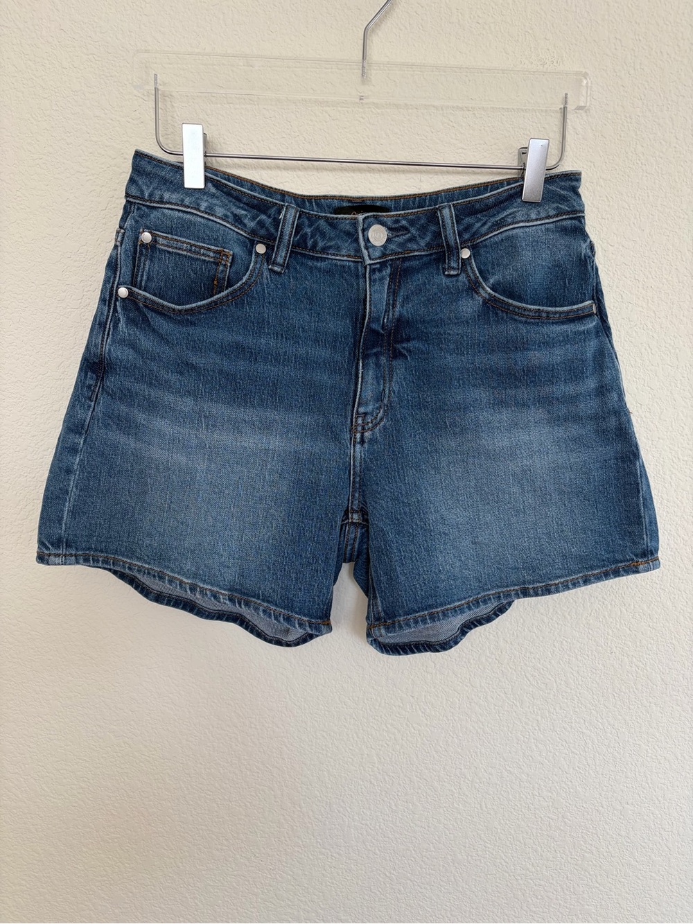 Quince Bella Stretch Vintage High-Rise Denim Shorts - Blue | 28